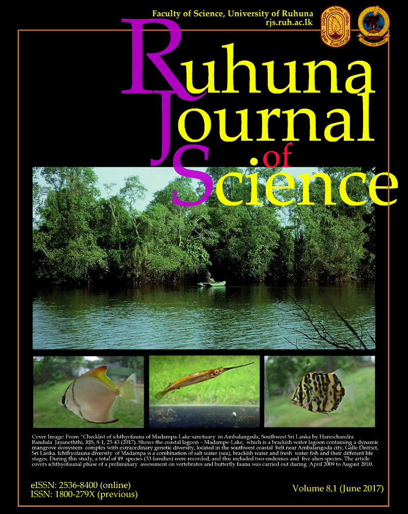 Ruhuna Journal of Science Vol 8-1(2017)