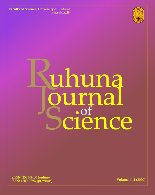 Ruhuna Journal of Science Vol 11, 1 (2020)